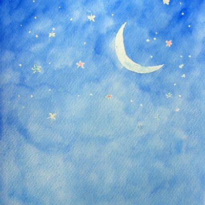 Звездное небо акварель