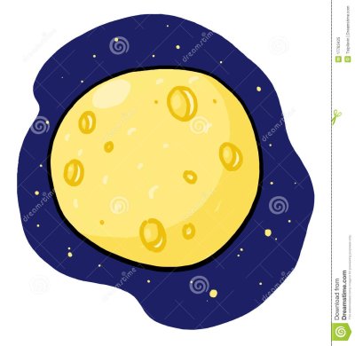 Луна на прозрачном фоне для детей