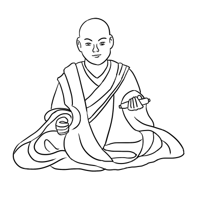 Буддийский монах рисунок