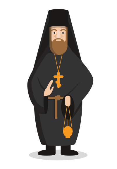 Священник на прозрачном фоне