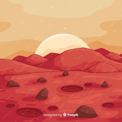 Поверхность Марса Векторная