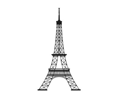 Эйфелева башня рисунок на белом фоне