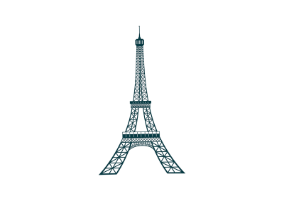 Эйфелева башня черная на белом фоне
