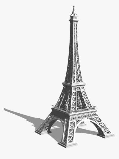 Эйфель башня на белом фоне