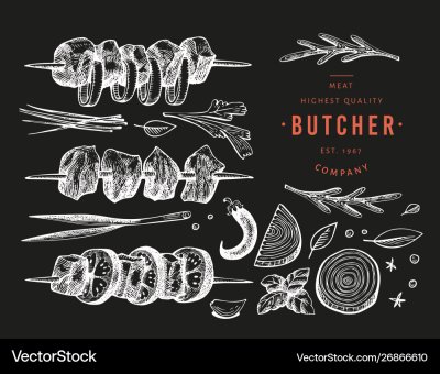 Шашлык рисунок мелом