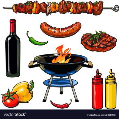 Шашлык на тарелке вектор