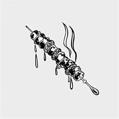 Шашлык на шампуре вектор