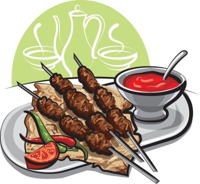 Шашлык люля-кебаб вектор