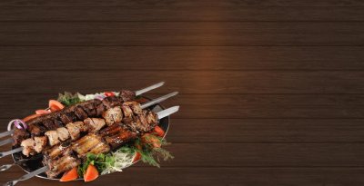 Шашлык на черном фоне