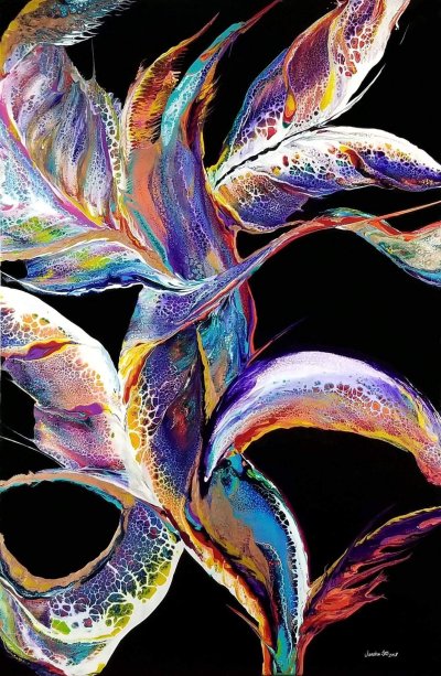 Абстракция на черном холсте