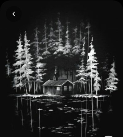 Пейзаж на черной бумаге