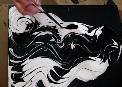 Рисование на черном холсте