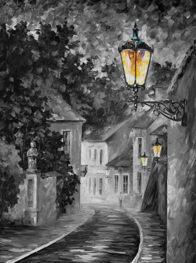 Пейзажи с фонарями живопись