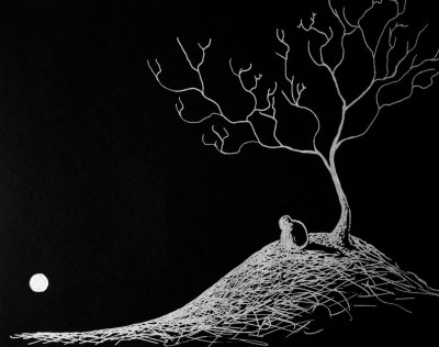 Рисование белым по черному