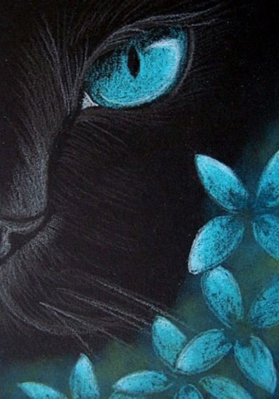 Рисование пастелью на черном фоне