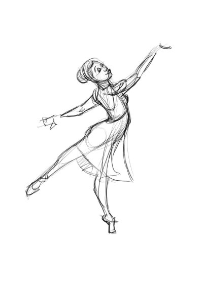 Балерина рисунок карандашом