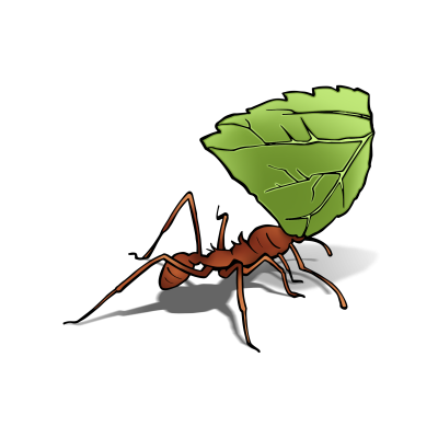 Мультяшный муравей на прозрачном фоне