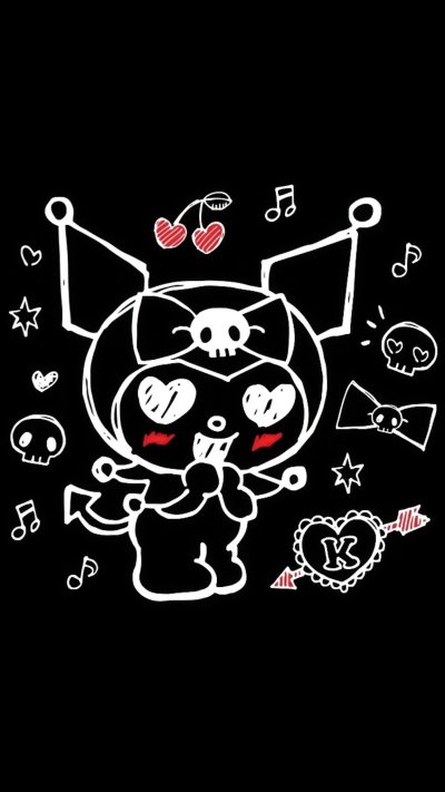 Kuromi на черном фоне