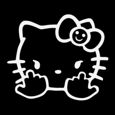 Хеллоу Китти наклейки черно белые