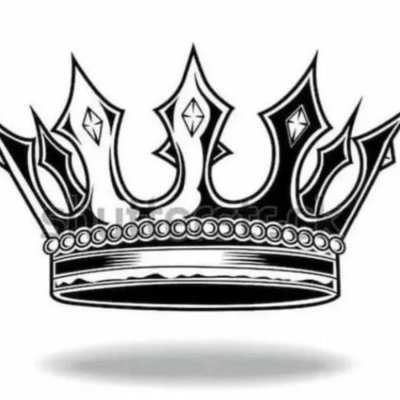 Белая корона на черном фоне