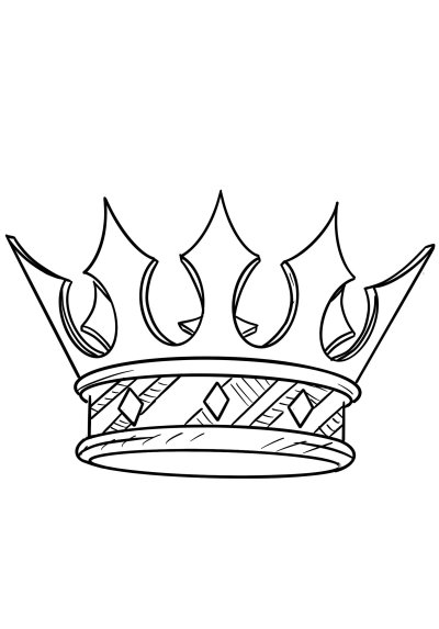 Эскиз корона с крыльями