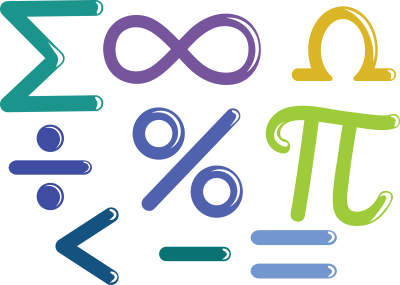 Математические символы на прозрачном фоне