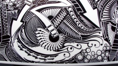 Абстрактная композиция тушью