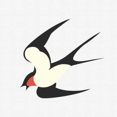 Ласточка для детей на прозрачном фоне