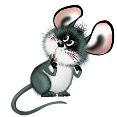 Забавные зверюшки на прозрачном фоне