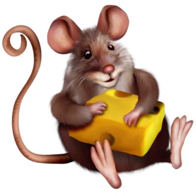 Мышка на белом фоне