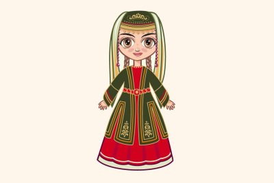 Национальный костюм башкир вектор