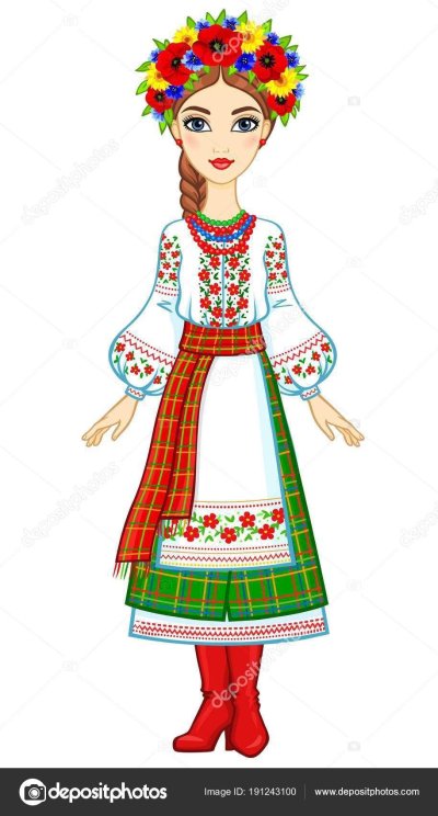 Национальная одежда украинцев иллюстрация