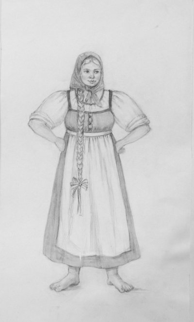 Народный костюм рисунок