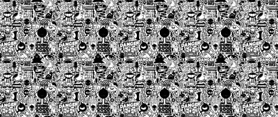 Черно белый принт