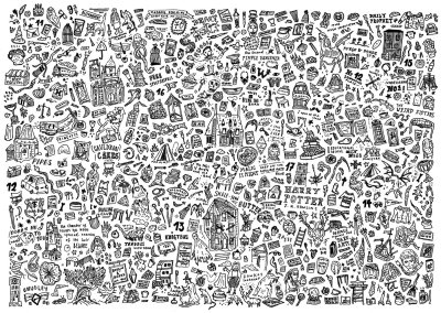 Много рисунков на одном листе