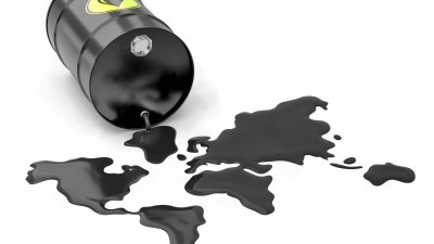 Нефть на белом фоне