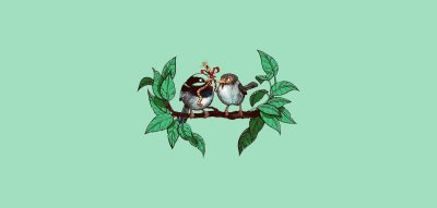 Рисунок птицы на ветке
