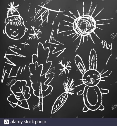 Детские рисунки на доске