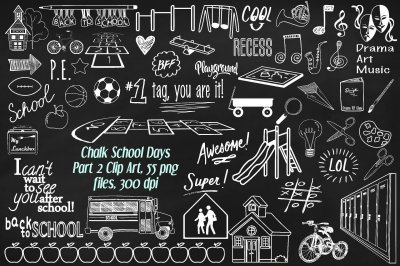 Школьные рисунки на меловой доске