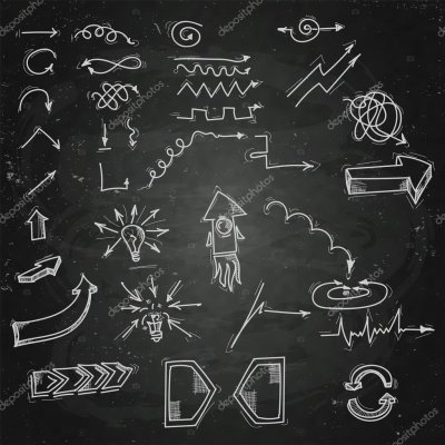 Рисунки на школьной доске мелом