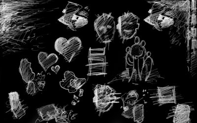 Черный фон мел