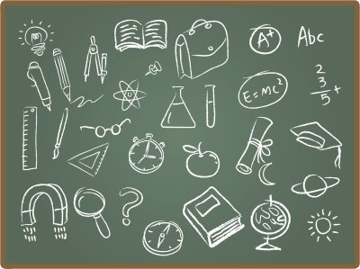 Школьные рисунки на меловой доске