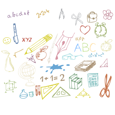 Школьные рисунки мелом на прозрачном фоне