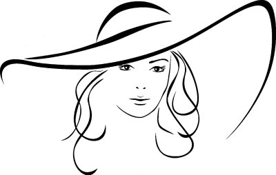 Дама в шляпе рисунок