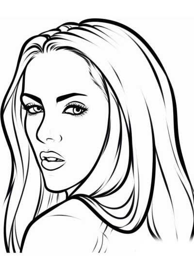 Лицо девушки для раскрашивания
