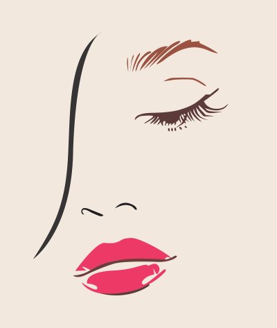 Контур женского лица