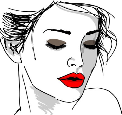 Очертания лица женщины