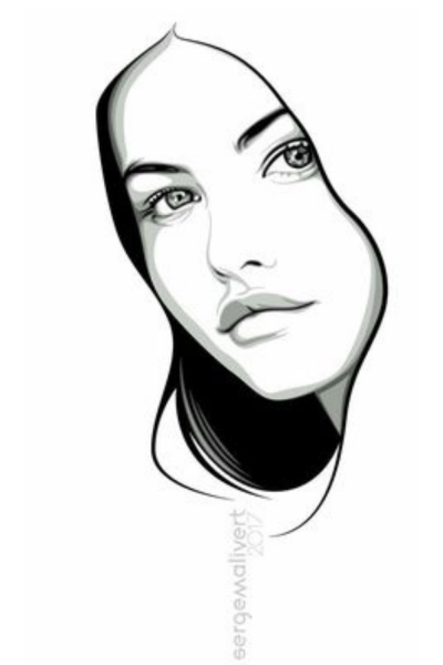 Контур женского лица