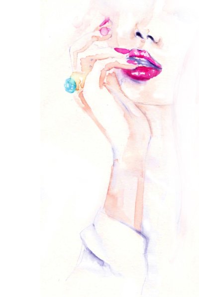 Женщина акварель