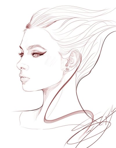 Лицо девушки рисунок